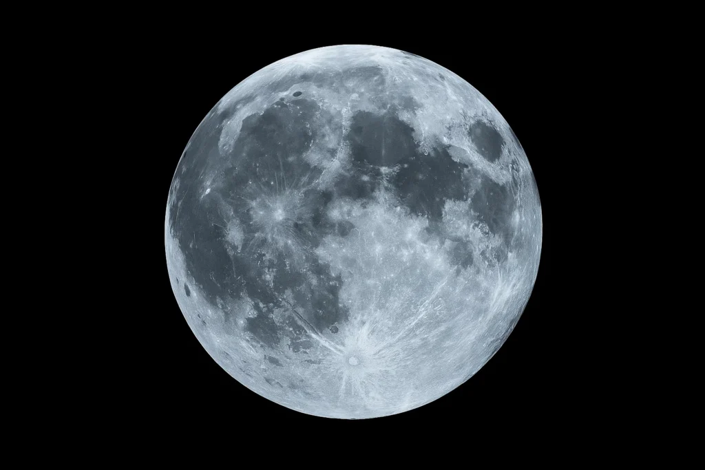 November Full Moon shining brightly in the night sky